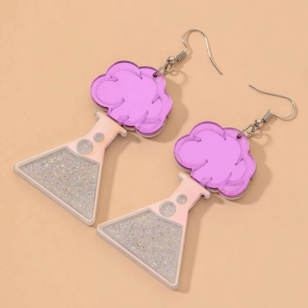 Science Experiment Beaker Resin Dangle Earrings